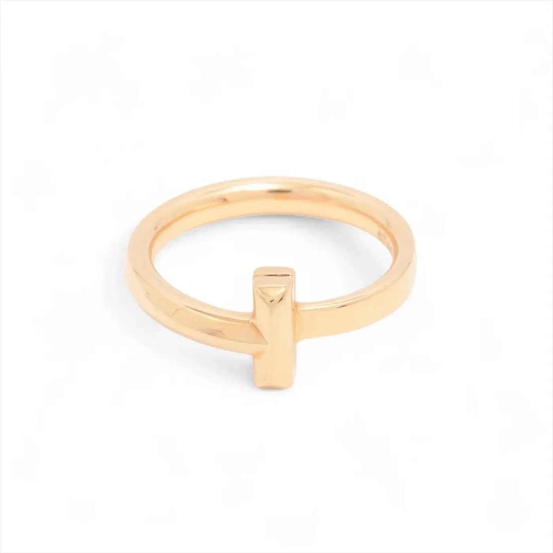 TIFFANY T-ONE NARROW RING 750: Tiffany T-One Narrow Ring 750 Brand: Tiffany Type/Style: Ring Material: 750(PG), Color: PG Size: 3.75 US Accessories: None Accessories Notice: When purchasing pre-owned goods, please refer to