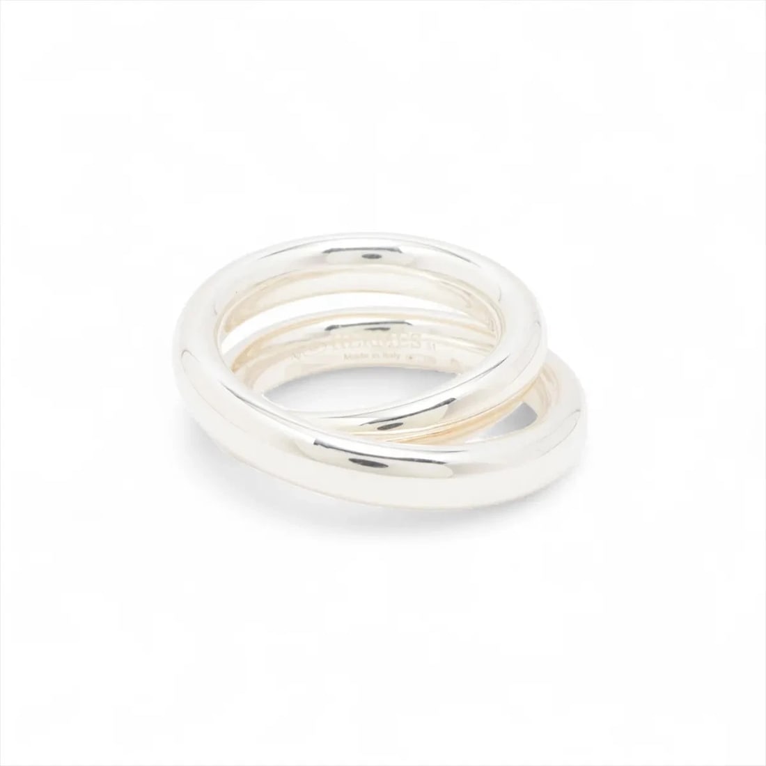 HERMES VERTIGES RING SILVER: Hermes Vertiges Ring Silver Brand: Hermes Type/Style: Ring Material: 925, Color: Silver Size: 5.5 - 5.75 US Accessories: None Accessories Notice: When purchasing pre-owned goods, please re