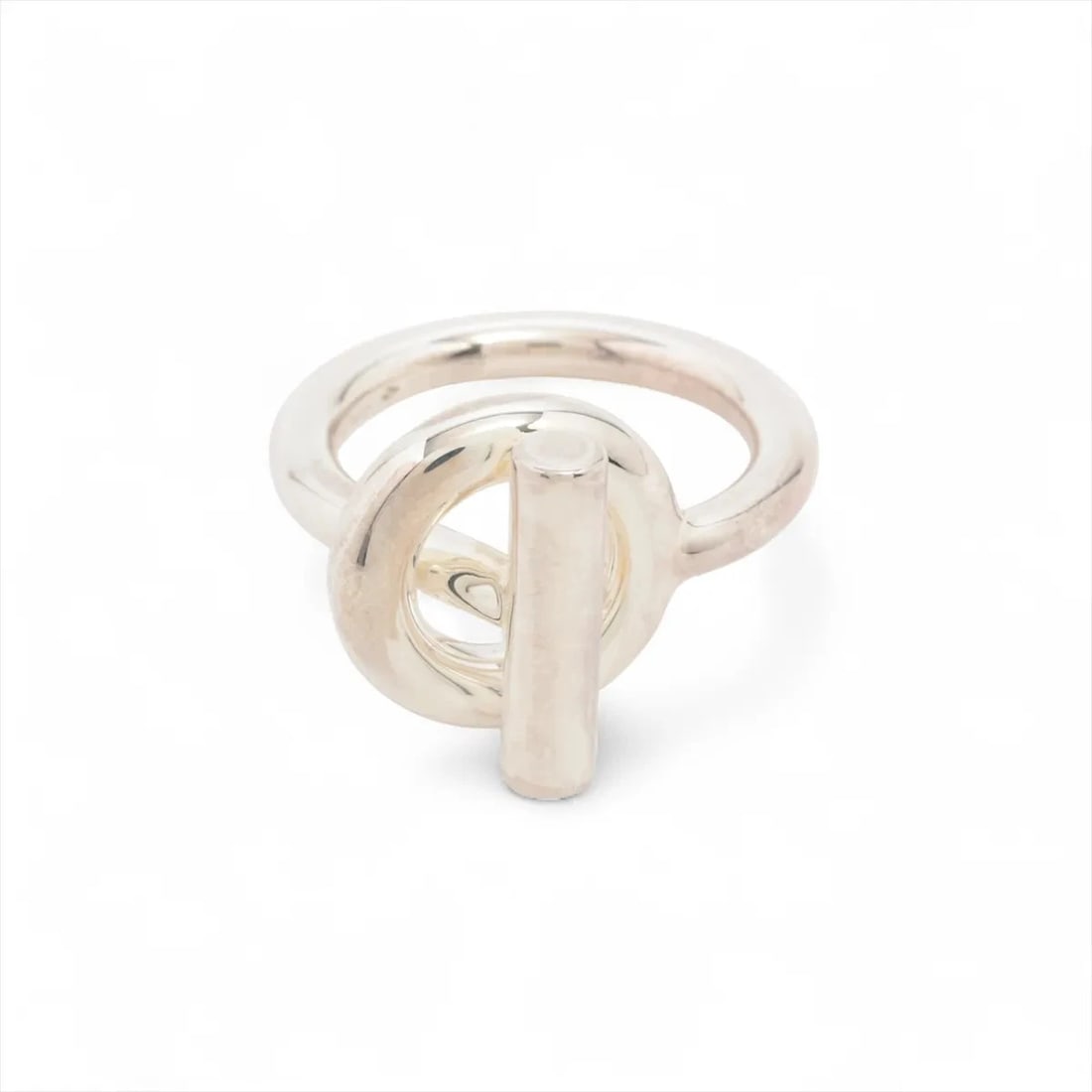HERMES ECHAPPEE RING SILVER: Hermes Echappee Ring Silver Brand: Hermes Type/Style: Ring Material: 925, Color: Silver Size: 6.75 - 7 US Accessories: None Accessories Notice: When purchasing pre-owned goods, please refe