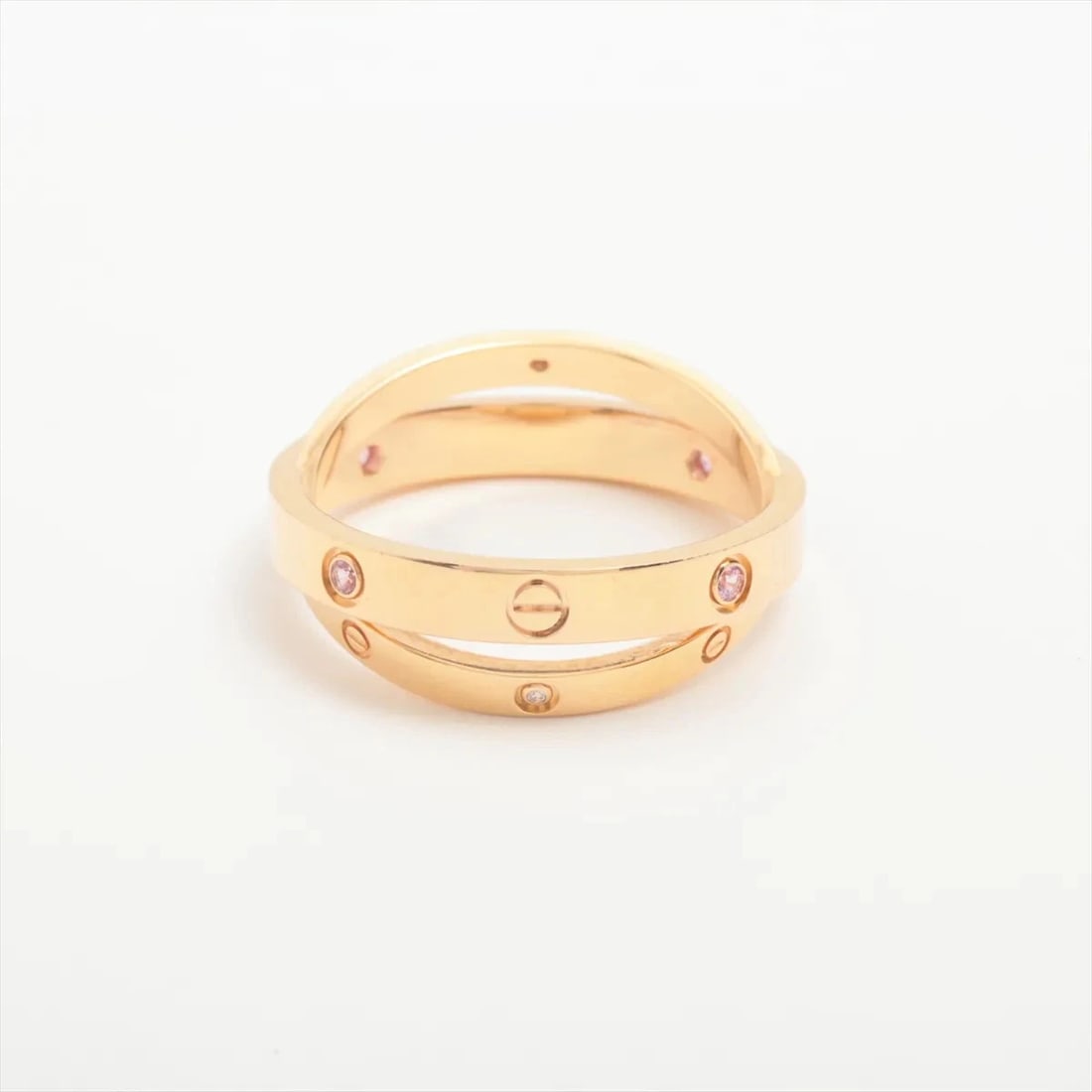 CARTIER BE LOVE PINK SAPPHIRE DIAMOND RING: Cartier Be Love Pink sapphire diamond Ring Brand: Cartier Type/Style: Ring Material: 750(PG), Main Stone/Creation Natural Color: PG Size: 8.75 US Accessories: None Accessories Notice: When