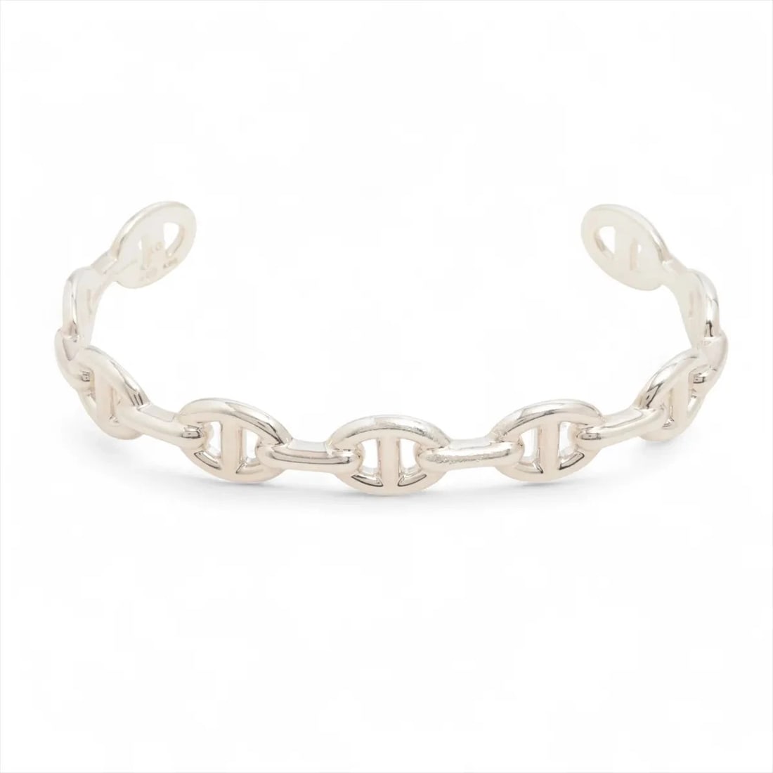 HERMES CHAINE D'ANCRE ENCHAINEE BANGLE LG 925 SILVER (1 of 2)