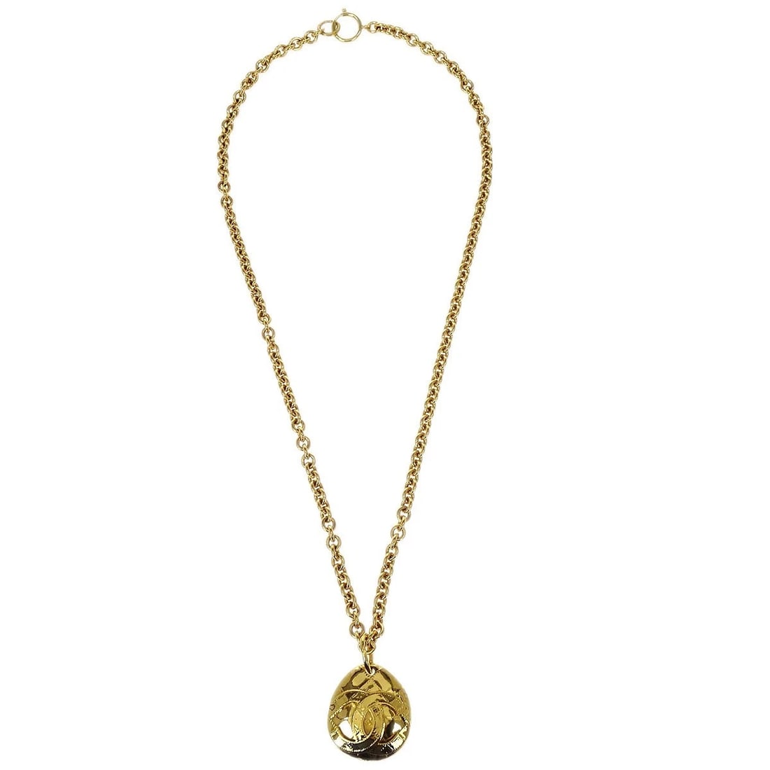 CHANEL TEARDROP GOLD CHAIN PENDANT NECKLACE (1 of 3)