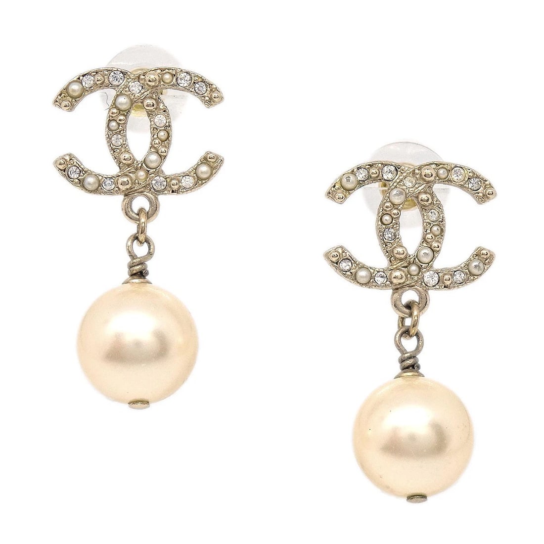 CHANEL DANGLE CC PIERCED EARRINGS GOLD: Chanel Dangle CC Pierced Earrings Gold Brand: CHANEL Type/Style: Earrings Material: Gold-plated, Color: Gold Size: W 1.7 x H 3.4 cm Accessories: None Accessories Notice: When purchasing