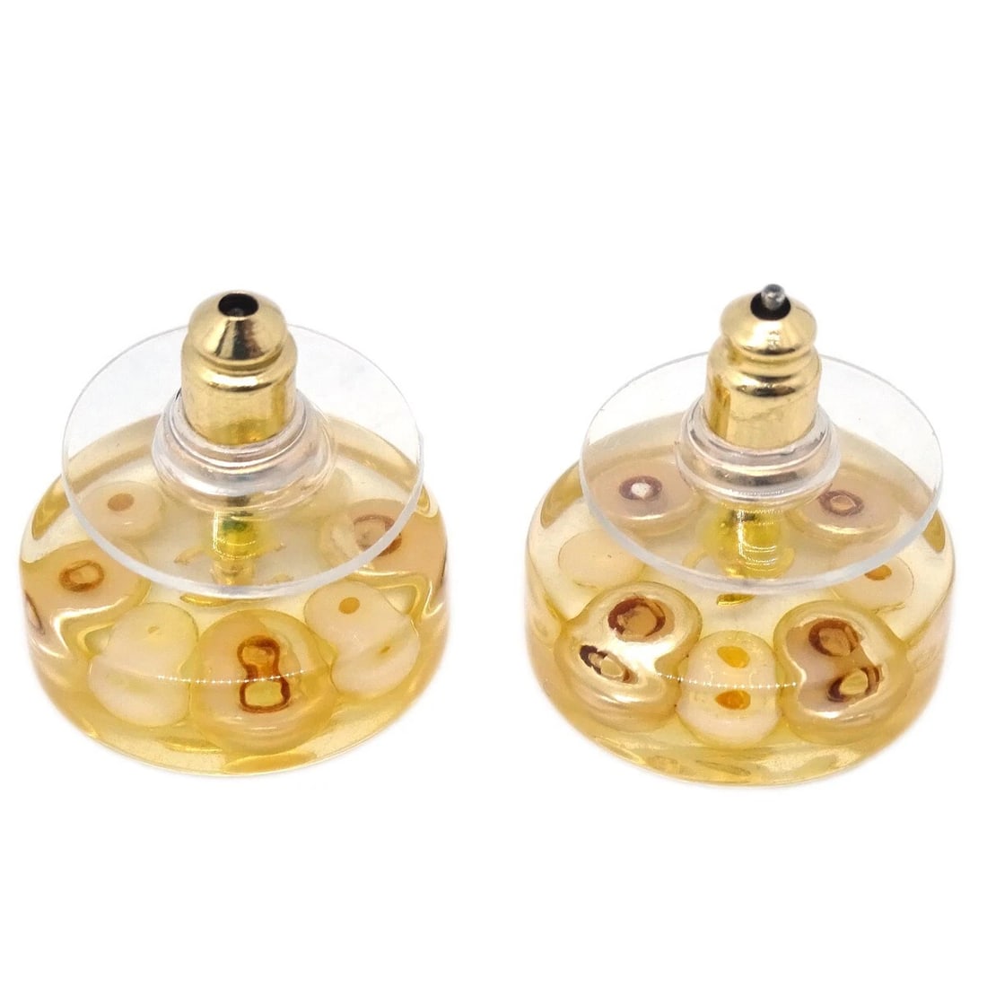 CHANEL BUTTON PIERCED EARRINGS - 3