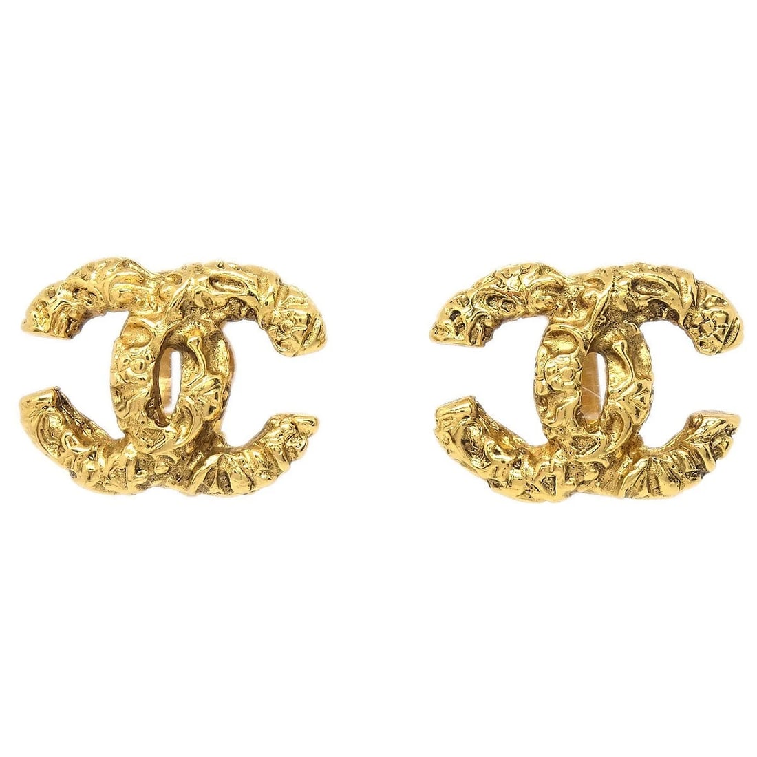 CHANEL CC CLIP-ON EARRINGS GOLD (1 of 3)