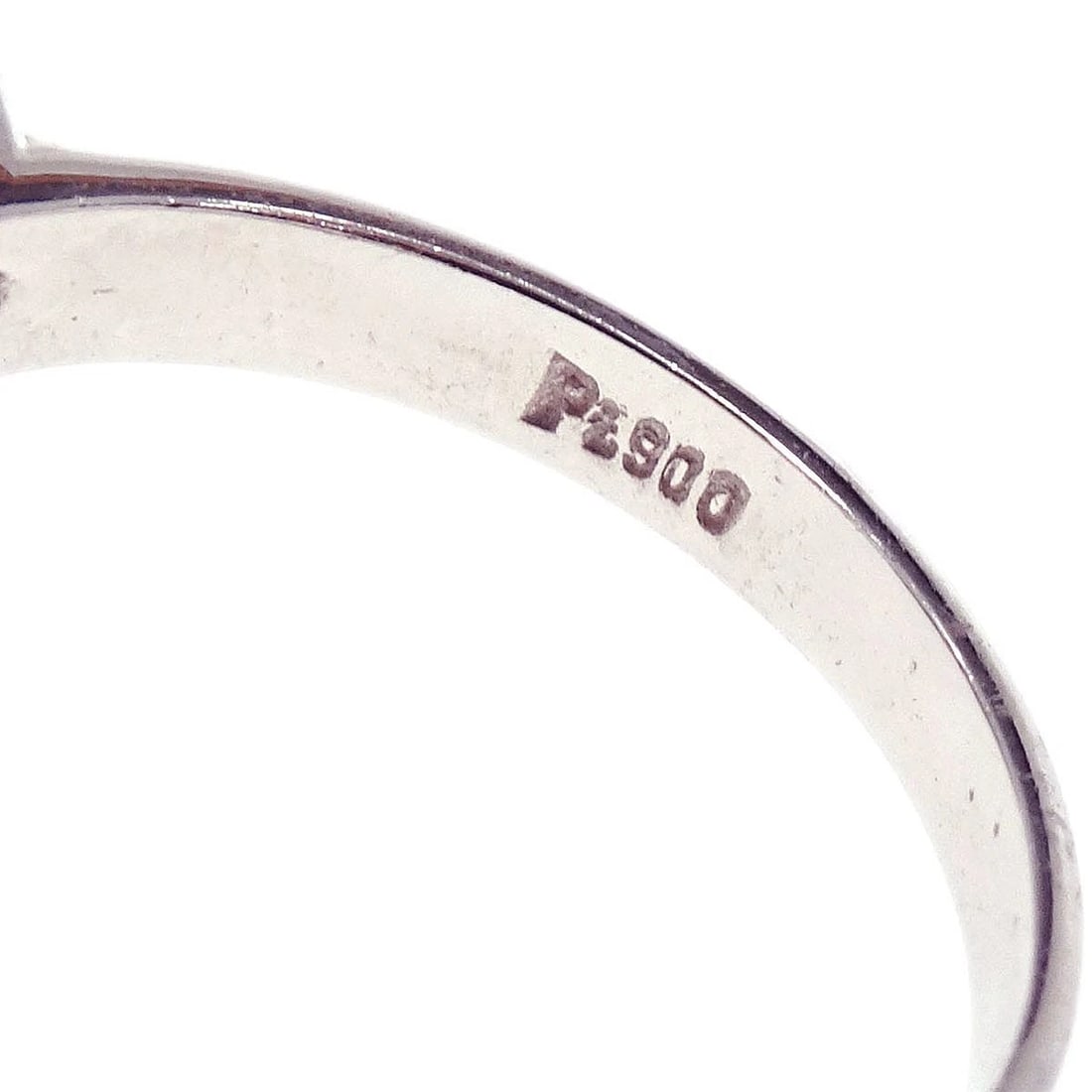 RING PT900 SILVER GARNET DIAMOND - 3