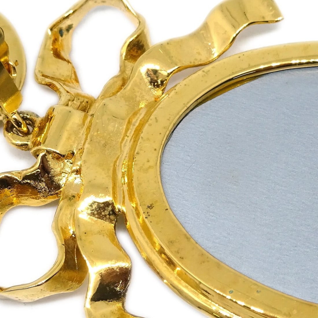 CHANEL MIRROR DANGLE EARRINGS CLIP-ON GOLD - 4