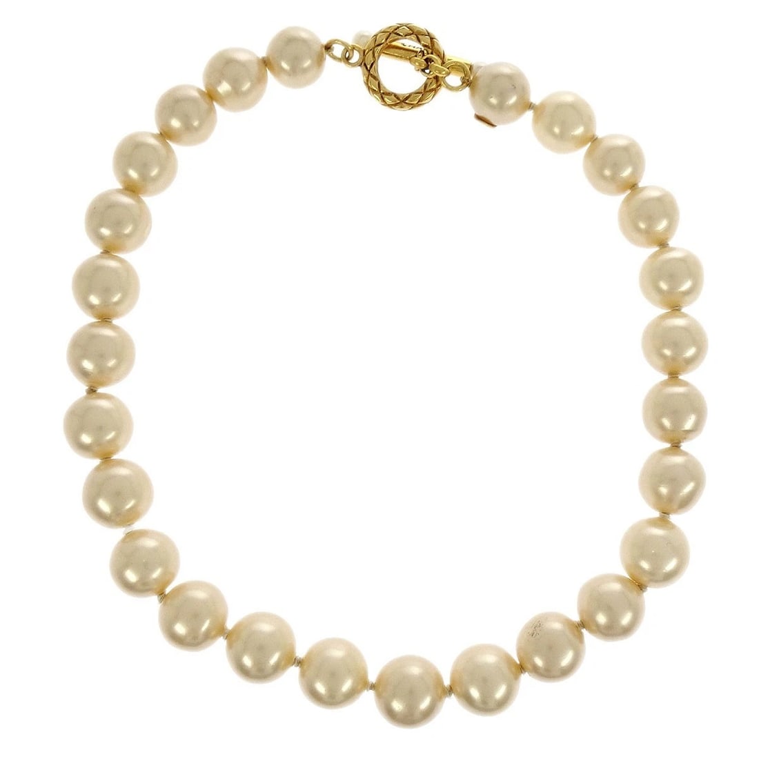 CHANEL ARTIFICIAL PEARL CHAIN NECKLACE GOLD (1 of 3)