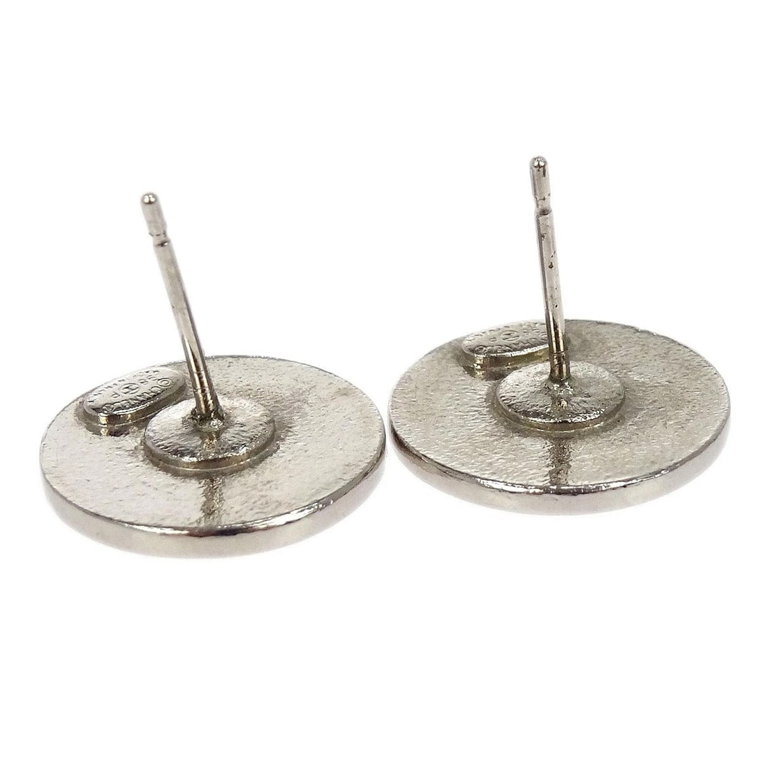 CHANEL BUTTON PIERCED EARRINGS SILVER - 3