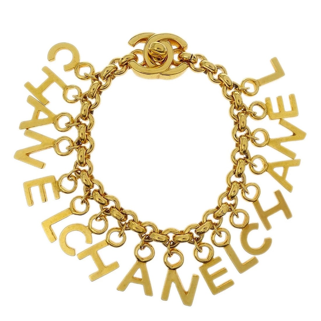 CHANEL TURNLOCK GOLD CHAIN BRACELET (1 of 3)