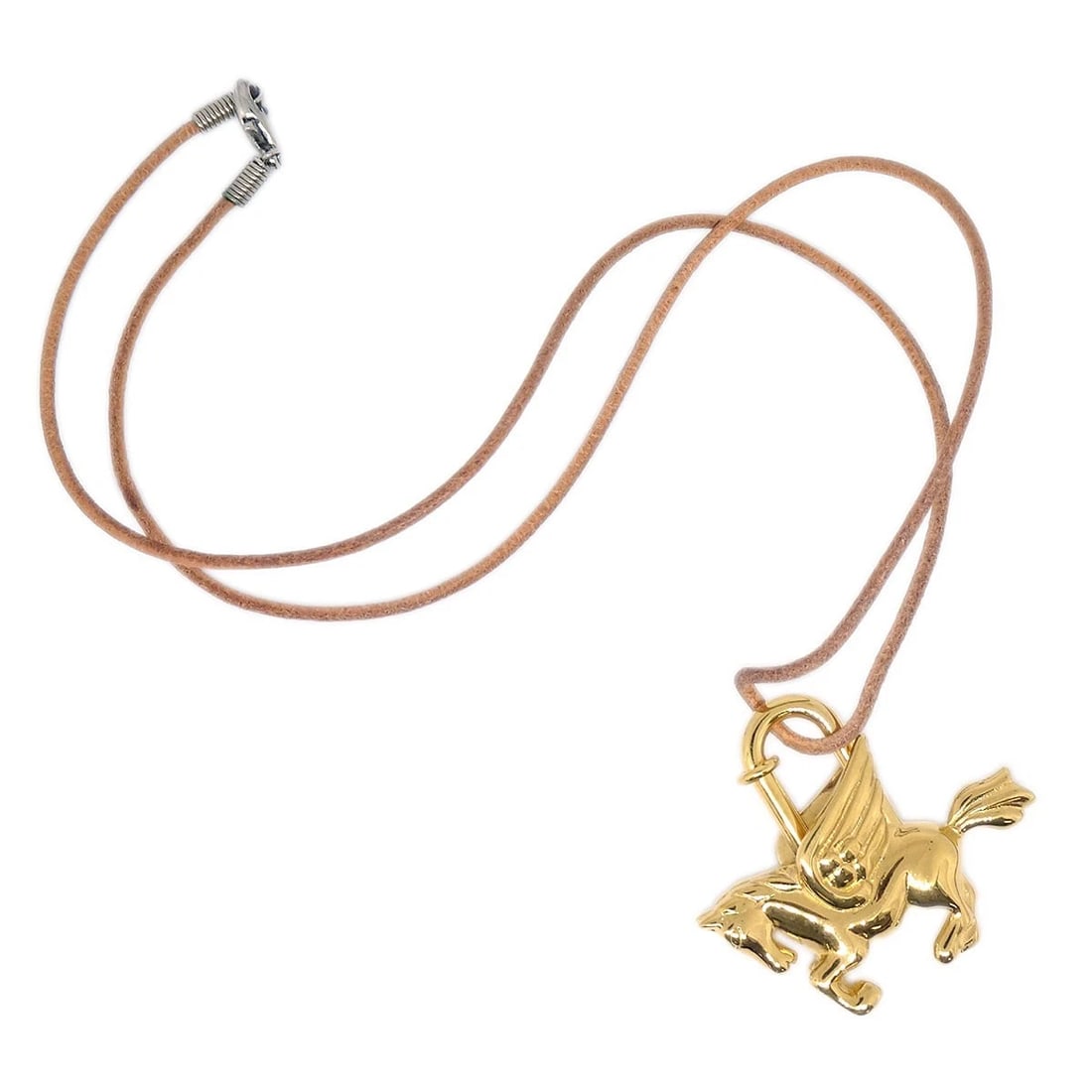 HERMES LE CHEVAL PEGASUS NECKLACE GOLD: Hermes Le Cheval Pegasus Necklace Gold Brand: Hermes Type/Style: Necklace Material: Gold Plated, Color: Gold Size: Length : 46.0 cm Charm : W 3.5 x H 3.1 cm Accessories: None Accessories