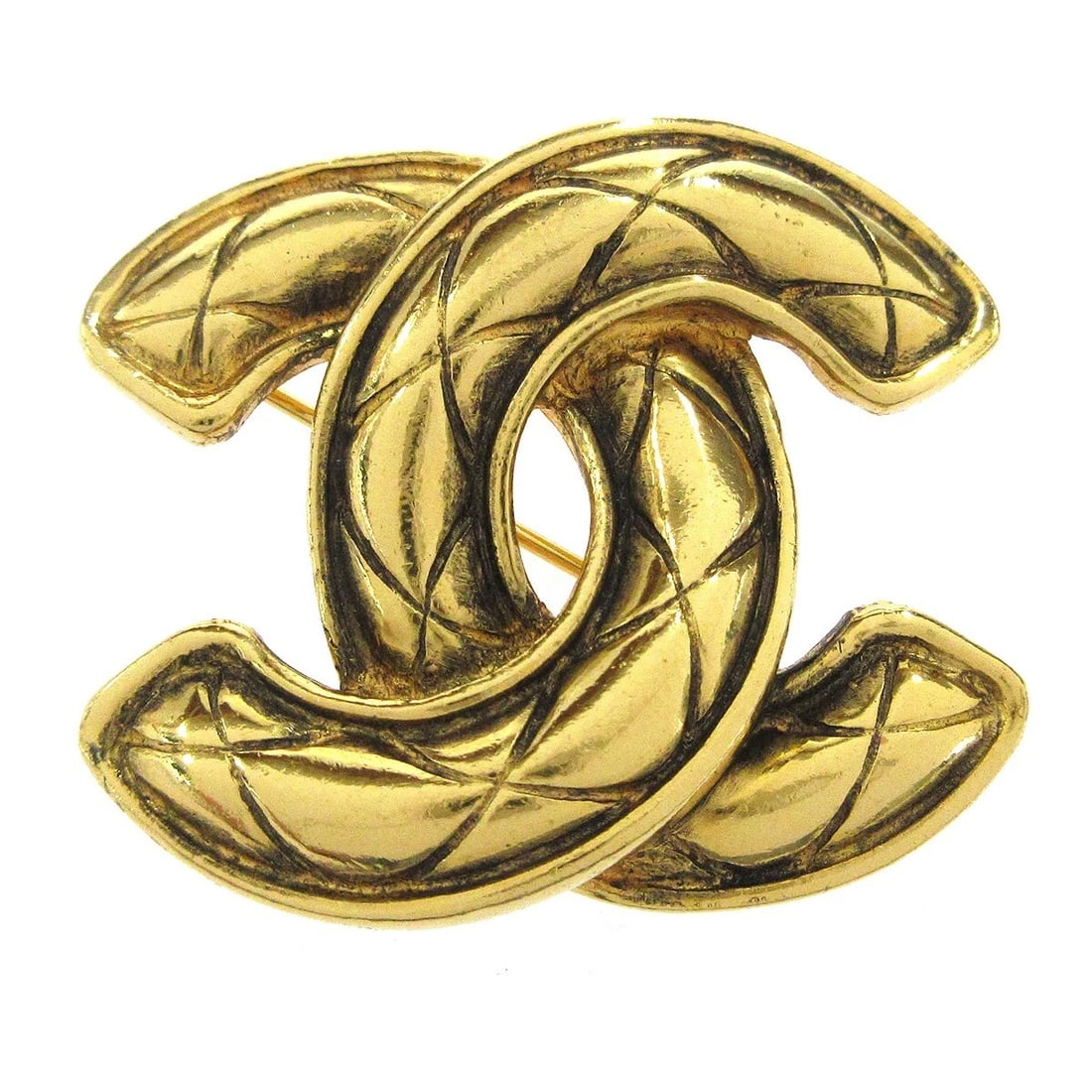 CHANEL CC BROOCH PIN GOLD: Chanel CC Brooch Pin Gold Brand: CHANEL Type/Style: Brooch Material: Gold-tone, Color: Gold Size: W 4.0 x H 3.5 cm Accessories: None Accessories Notice: When purchasing pre-owned goods,