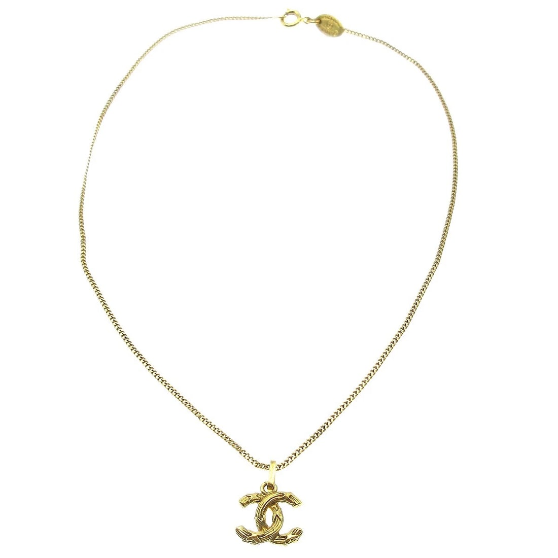 CHANEL MINI CC GOLD CHAIN PENDANT NECKLACE (1 of 4)