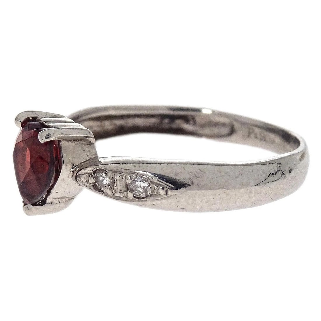 RING PT900 RUBY DIAMOND SILVER - 2
