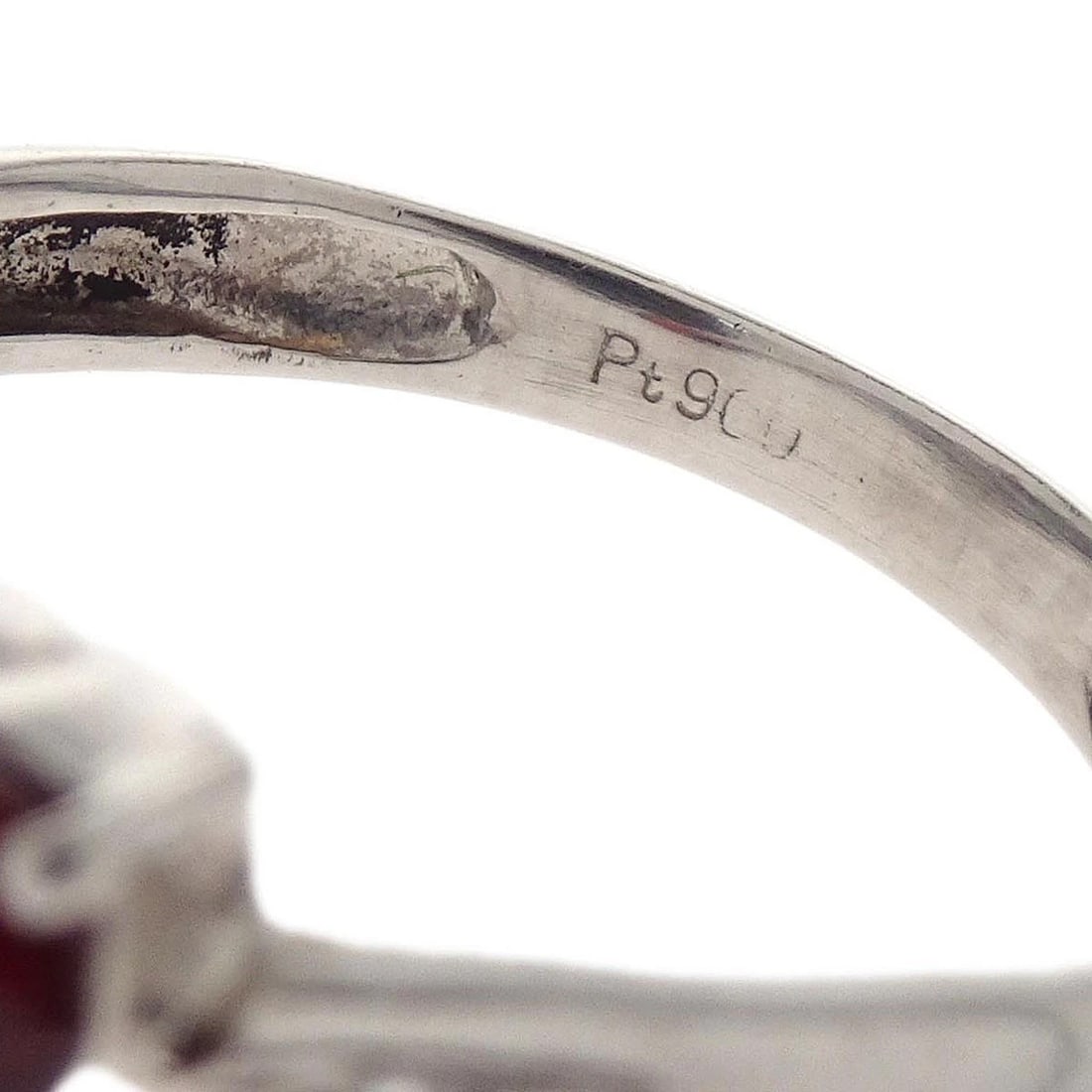 RING PT900 RUBY DIAMOND SILVER - 3