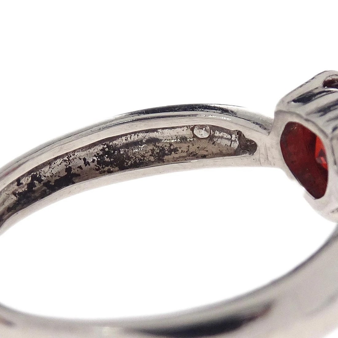 RING PT900 RUBY DIAMOND SILVER - 4