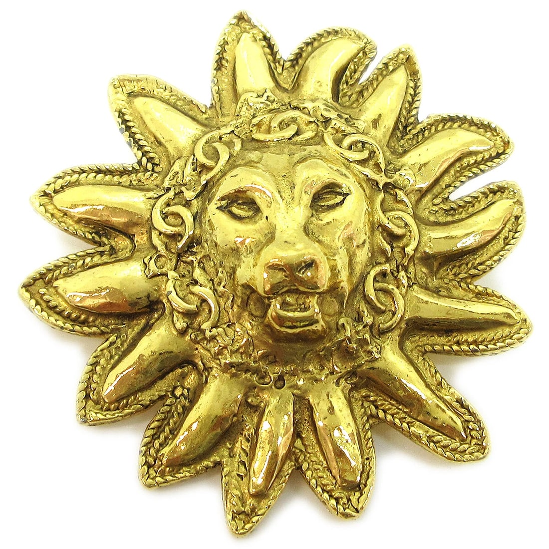 CHANEL LION BROOCH PIN GOLD (1 of 2)