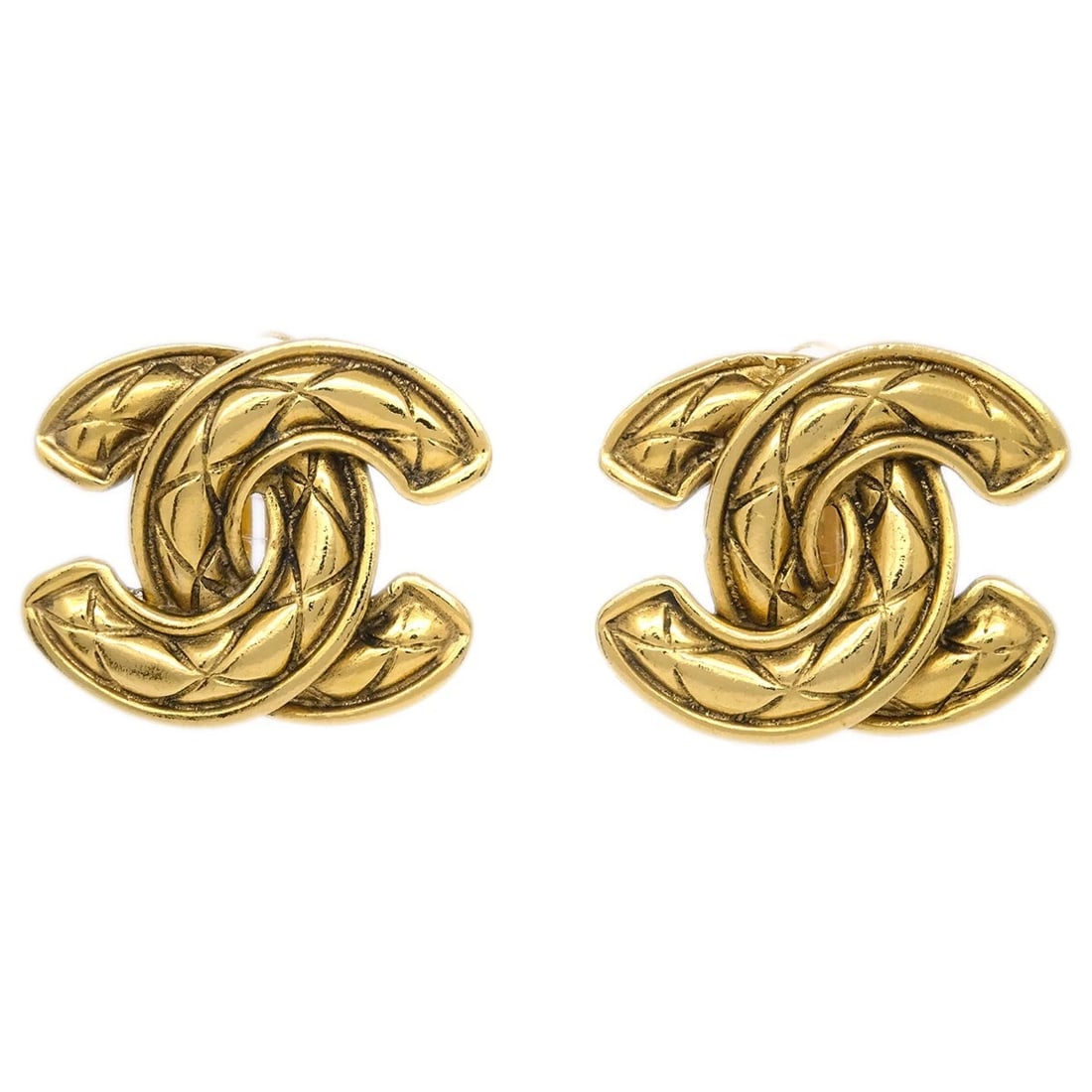CHANEL GOLD CC EARRINGS CLIP-ON (1 of 2)
