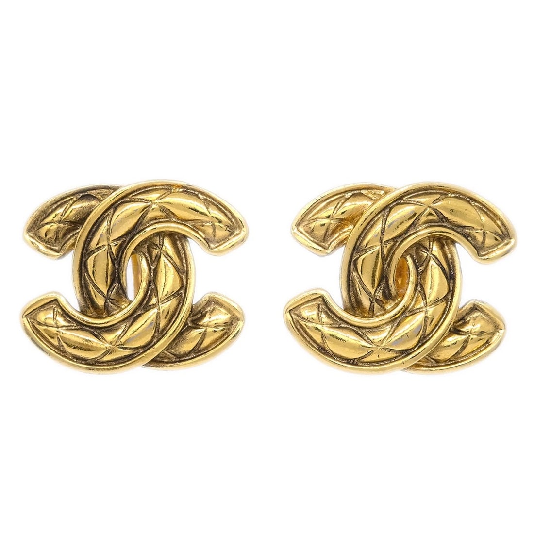 CHANEL GOLD CC EARRINGS CLIP-ON (1 of 3)