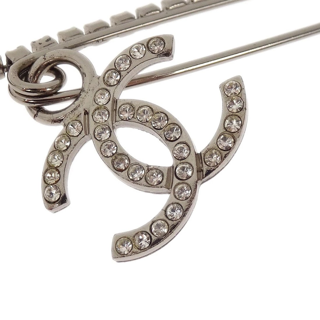 CHANEL DANGLE CC BROOCH PIN SILVER - 2