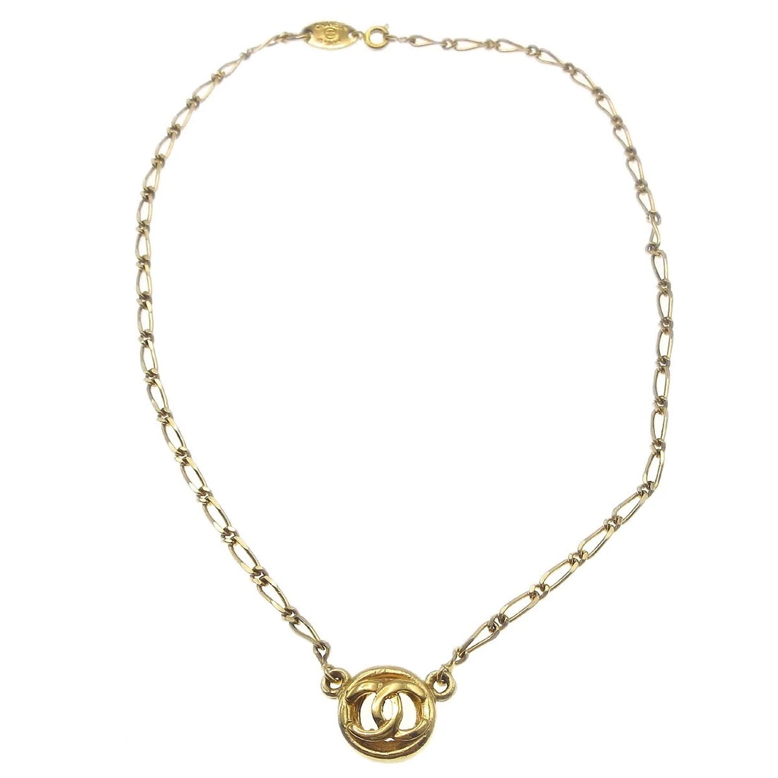 CHANEL MEDALLION CHAIN PENDANT NECKLACE GOLD (1 of 4)