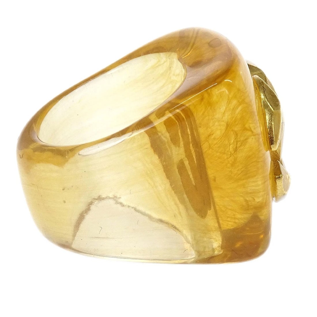 CHANEL RING CLEAR ACRYLIC - 4