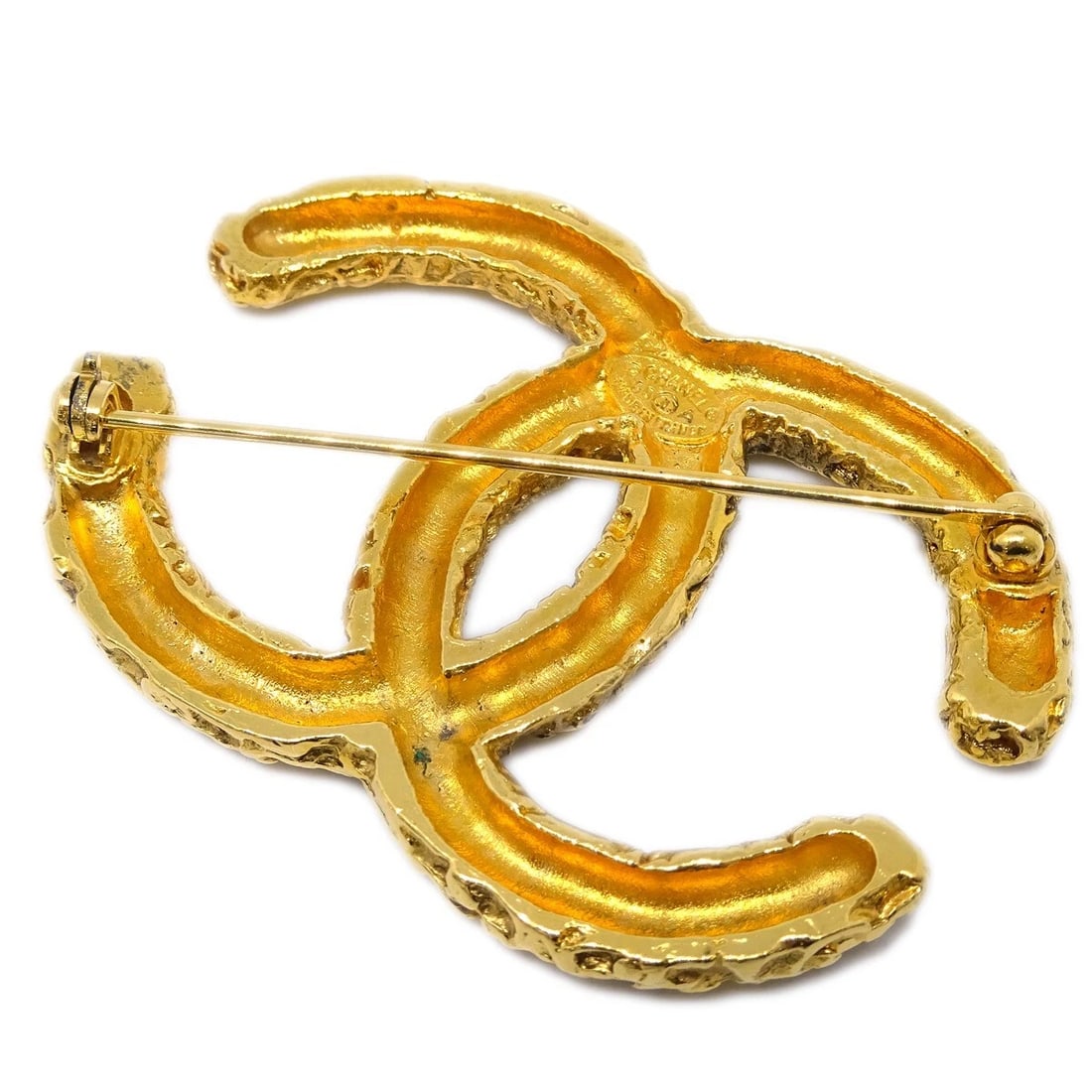 CHANEL GOLD CC BROOCH PIN - 3