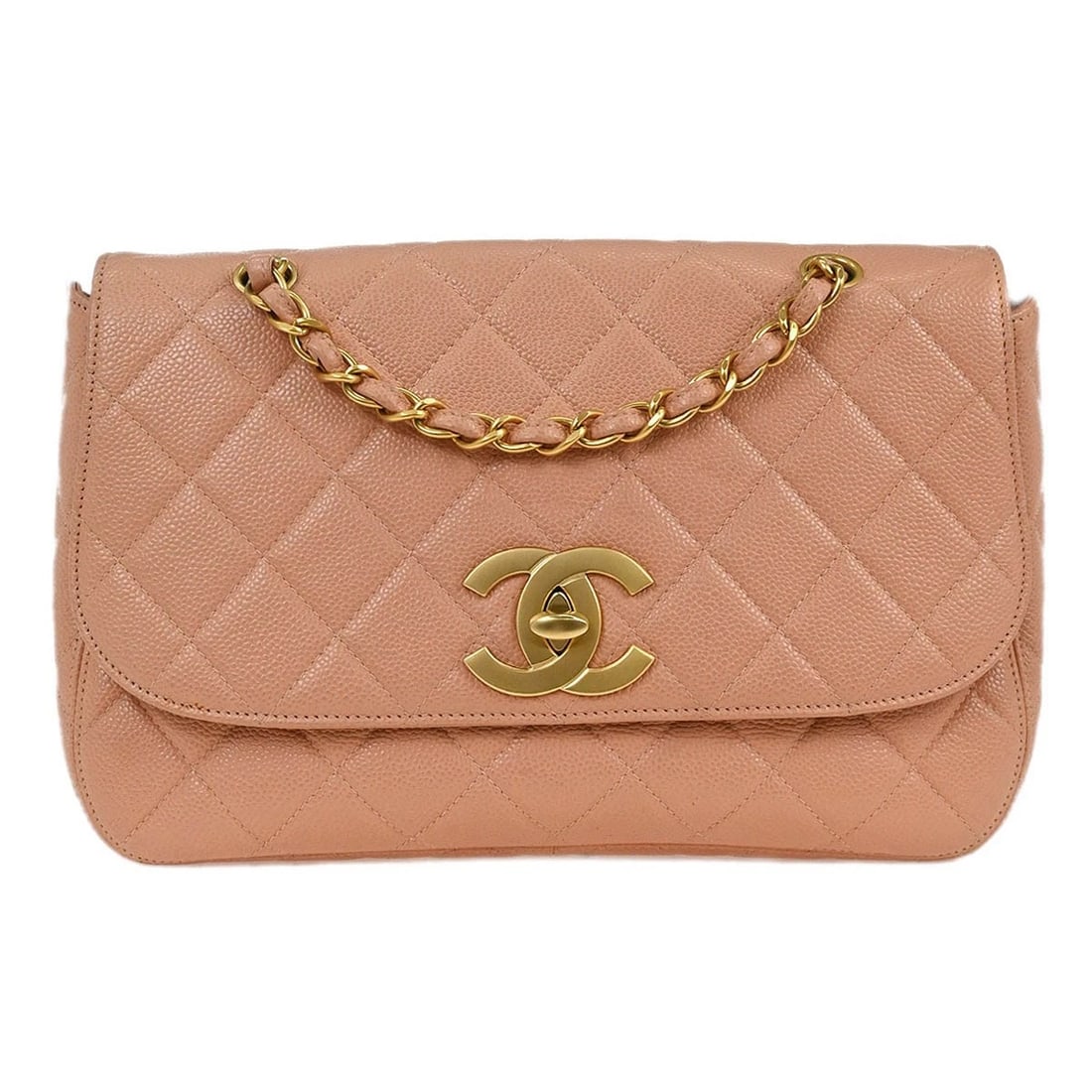 CHANEL PINK CALFSKIN SHOULDER BAG (1 of 5)