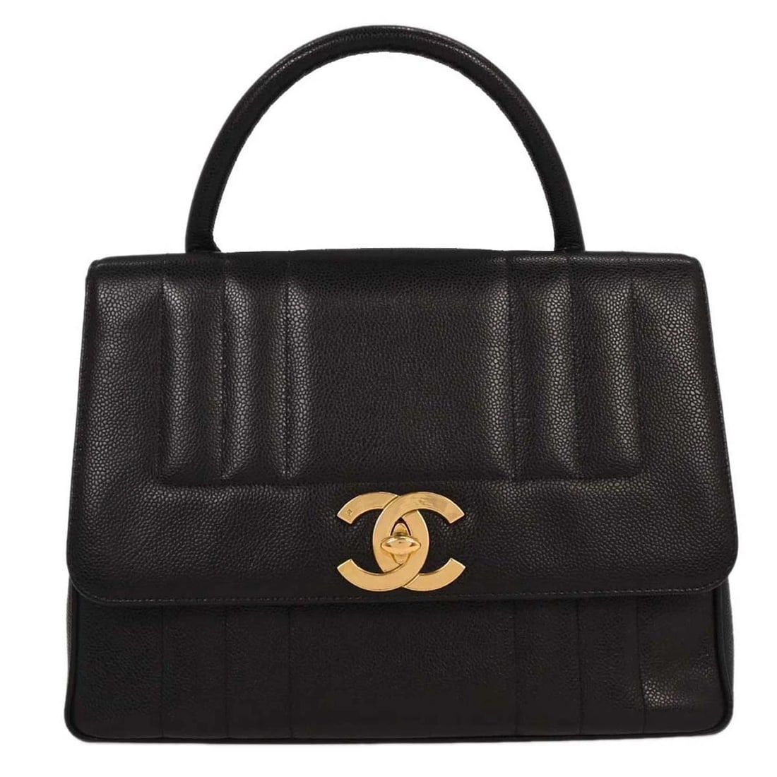 CHANEL BLACK CALFSKIN MADEMOISELLE HANDBAG (1 of 8)