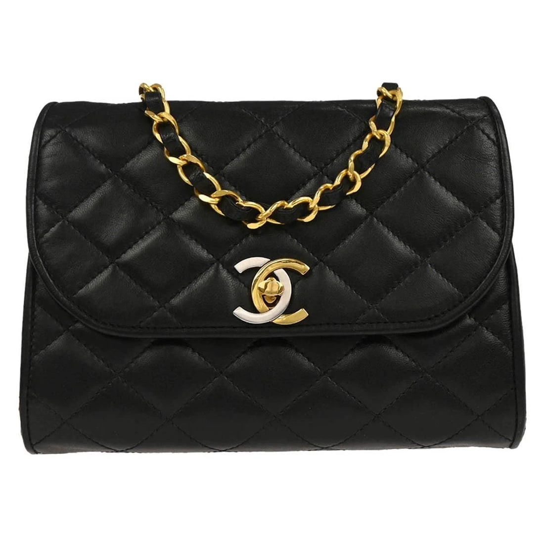 CHANEL BLACK LAMBSKIN PARIS SHOULDER BAG: Chanel Black Lambskin Paris Shoulder Bag Brand: CHANEL Type/Style: Shoulder Bag Material: Lambskin Leather Color: Black Size: W 7.1 x H 5.1 x D 1.6 " Strap Drop. 19.3 " Accessories: None A
