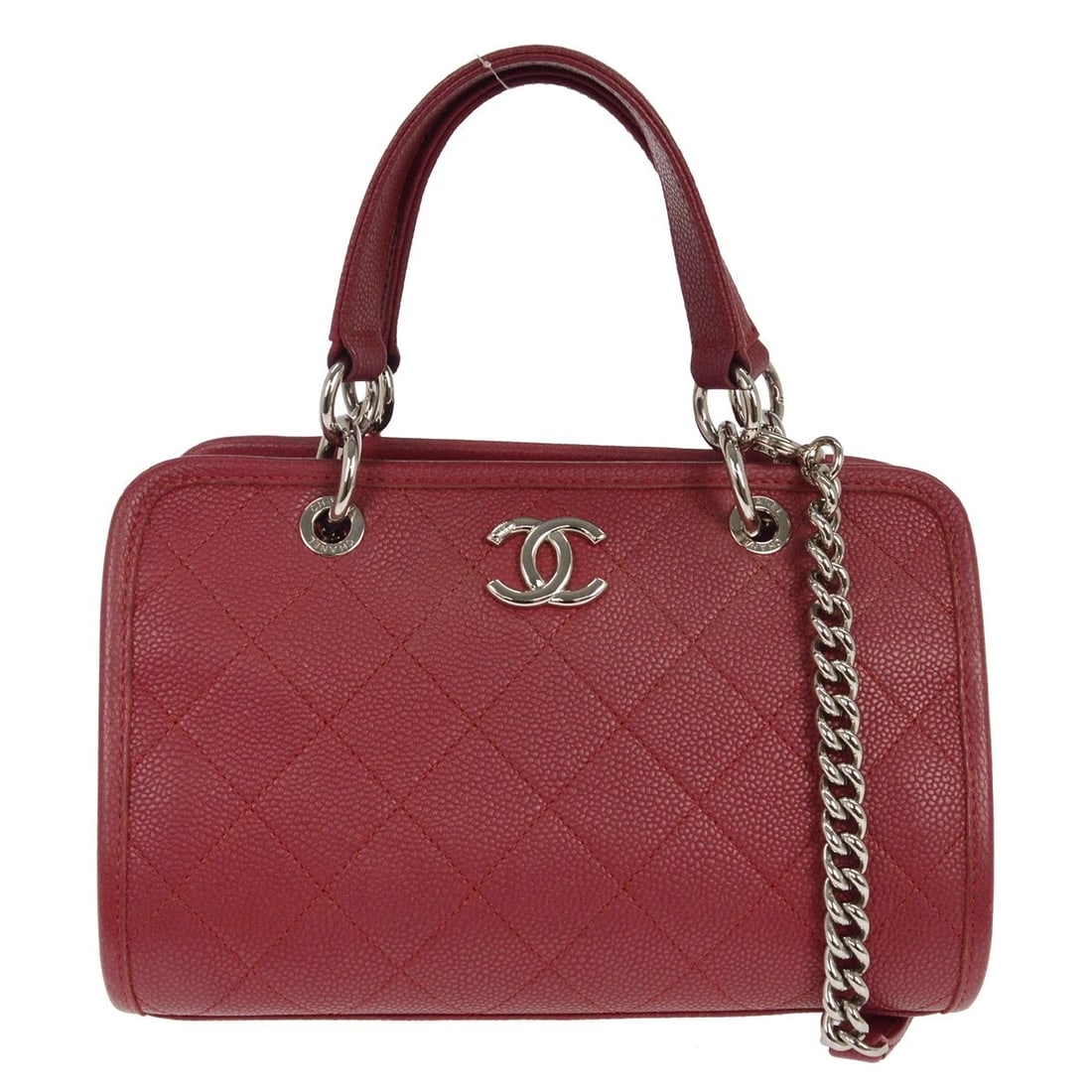 CHANEL RED CALFSKIN RIVIERA TOTE BAG (1 of 4)