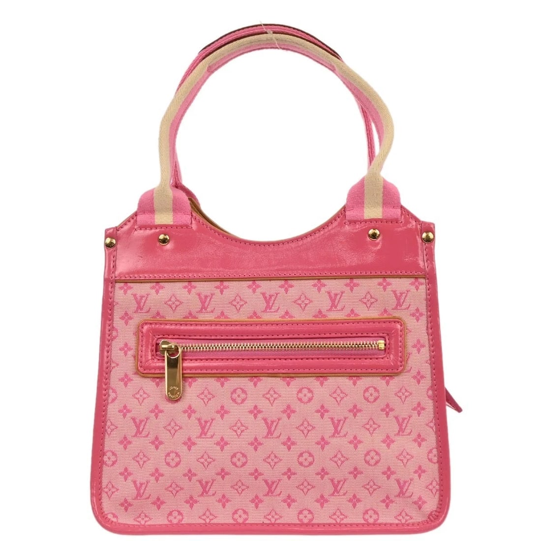 LOUIS VUITTON PINK MONOGRAM MINI SAC CATRAIN TOTE BAG: Louis Vuitton Pink Monogram Mini Sac Catrain Tote Bag Brand: Louis Vuitton Type/Style: Tote Material: Monogram mini canvas, Patent leather Color: Pink Size: W 9.8 x H 8.7 x D 3.9 " Handle