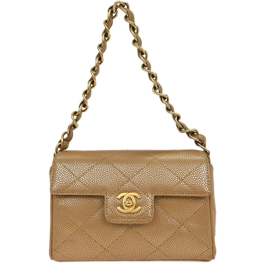 CHANEL BEIGE CALFSKIN HANDBAG (1 of 6)
