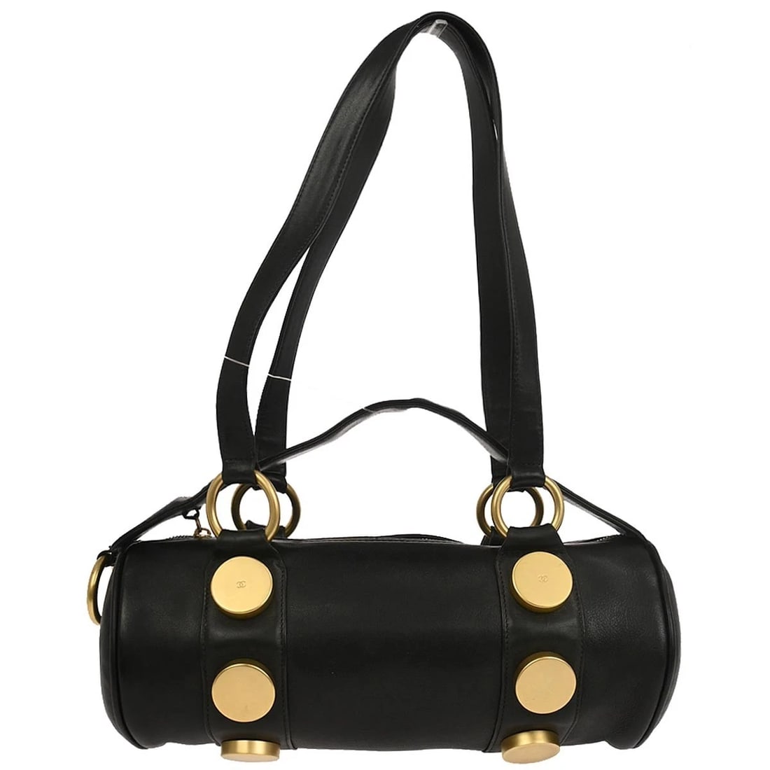 CHANEL BLACK CALFSKIN SHOULDER BAG (1 of 7)