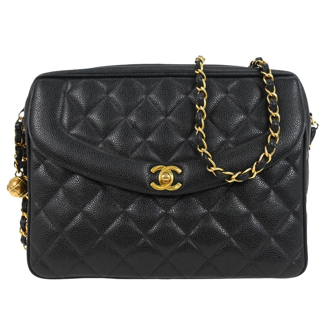 CHANEL BLACK CALFSKIN CAMERA BAG (1 of 7)