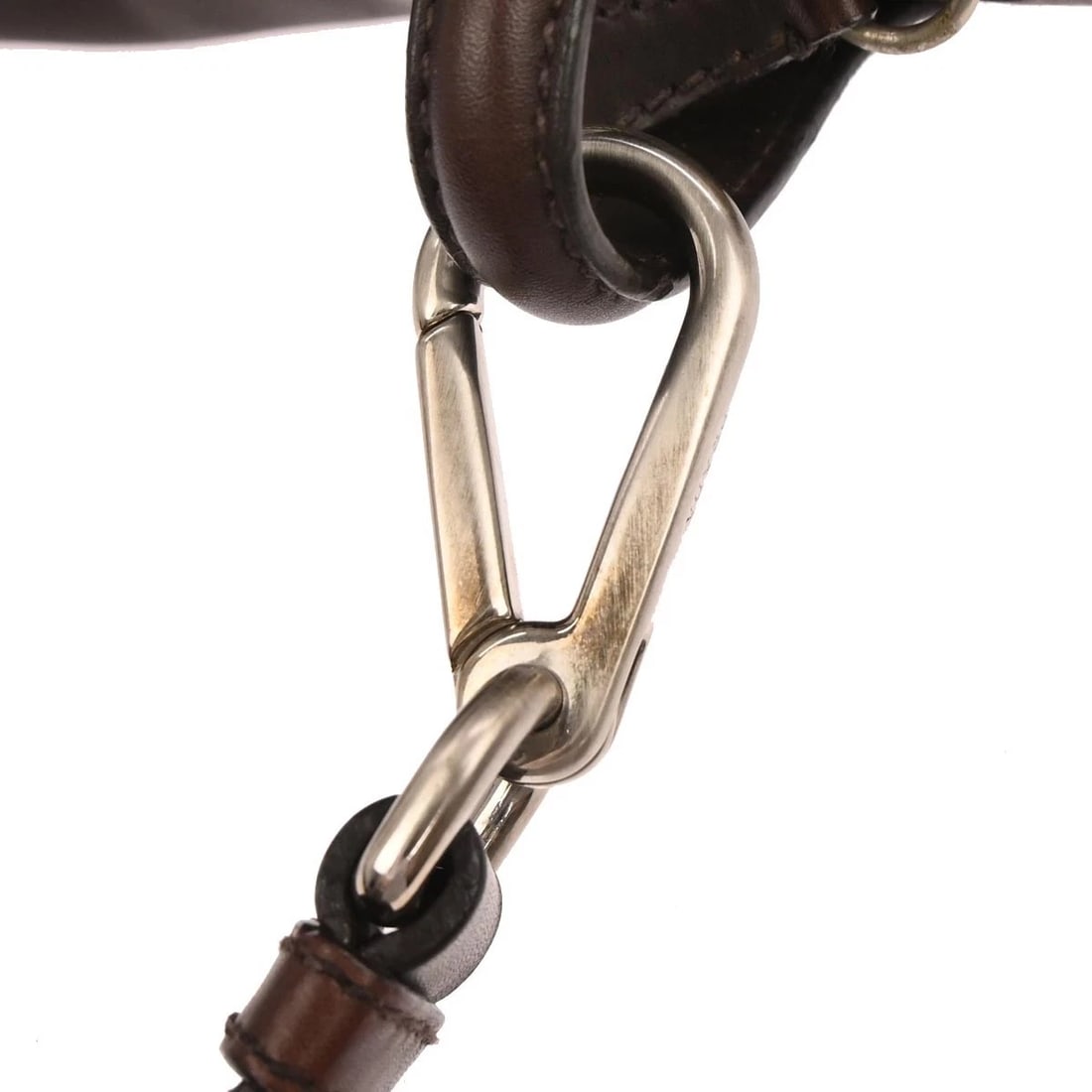 PRADA BROWN LEATHER HANDBAG - 3