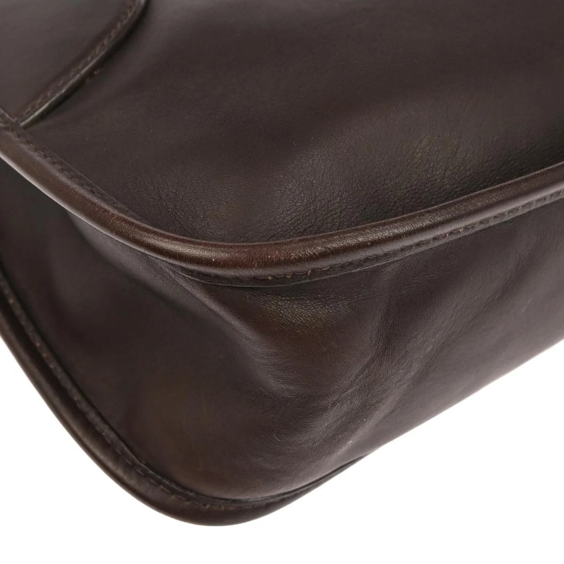 PRADA BROWN LEATHER HANDBAG - 5