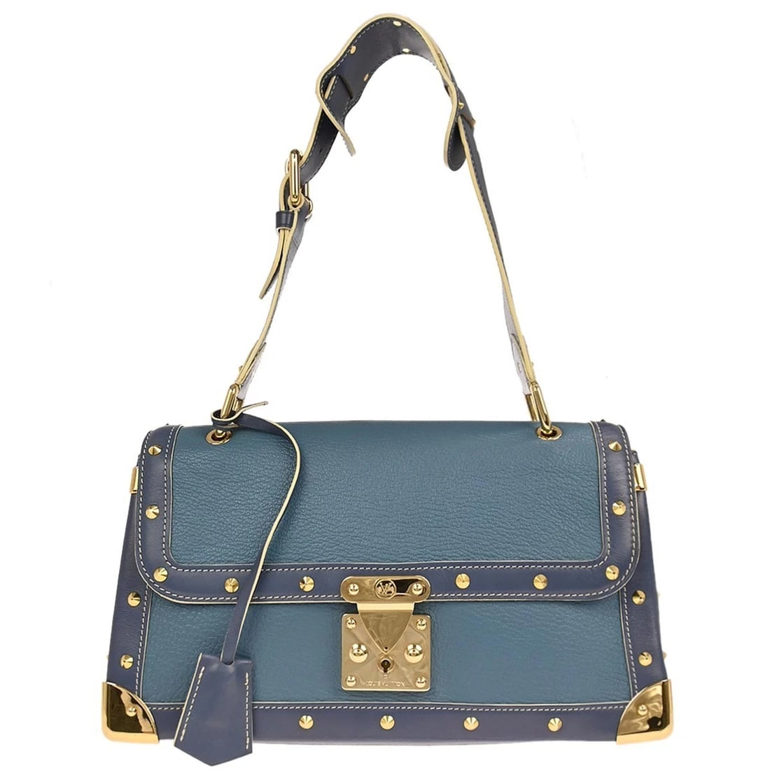 LOUIS VUITTON BLUE SUHALI TALENTUEUX HANDBAG: Louis Vuitton Blue Suhali Talentueux Handbag Brand: Louis Vuitton Type/Style: Top Handle Bag Material: Suhali Leather, Leather Color: Blue Size: W 12.2 x H 6.7 x D 3.9 " Handle drop. 7.9 - 8.7