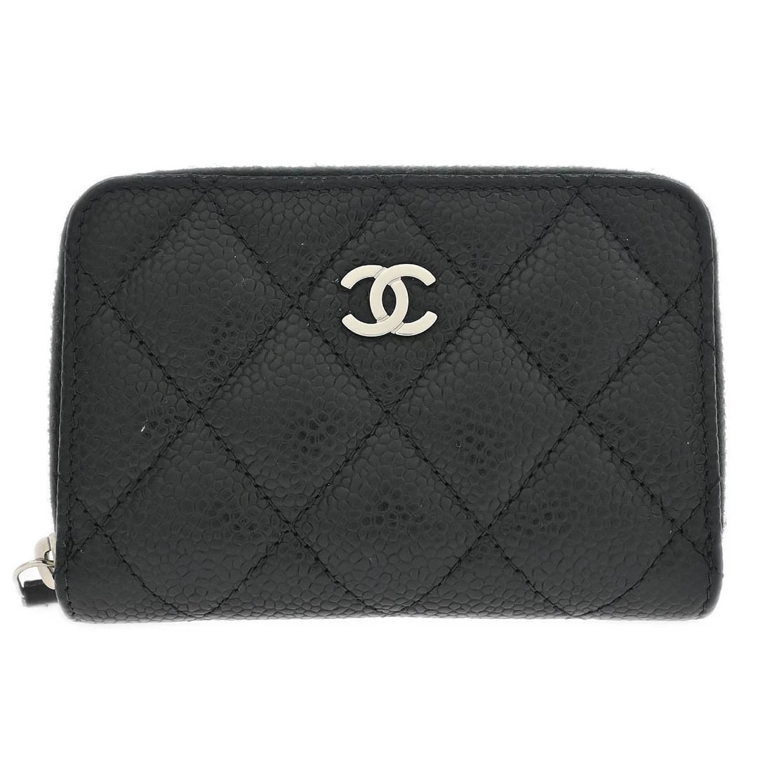 CHANEL BLACK CALFSKIN COIN PURSE WALLET (1 of 5)