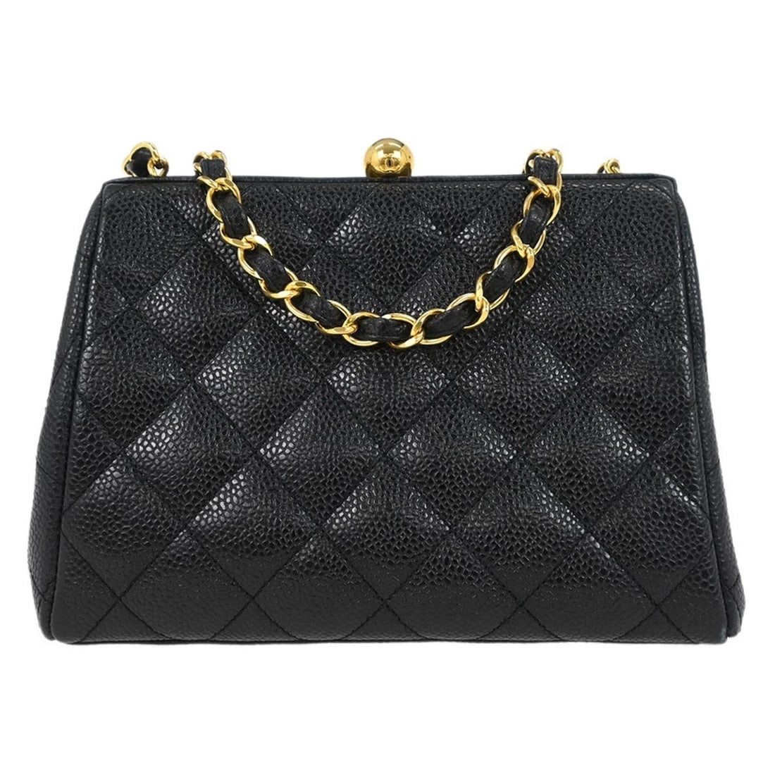 CHANEL BLACK CALFSKIN SHOULDER BAG (1 of 8)