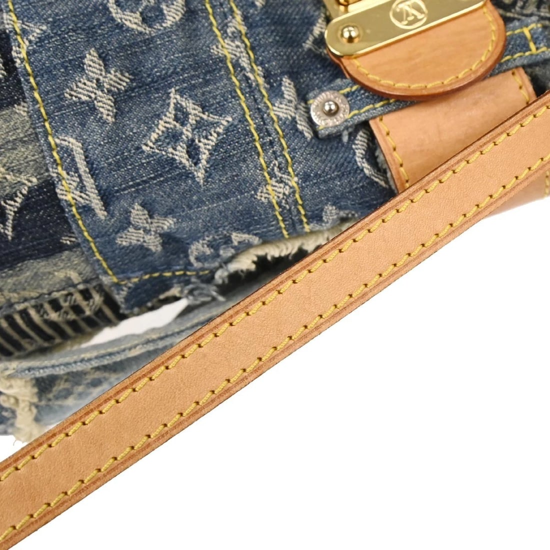 LOUIS VUITTON MONOGRAM DENIM PATCHWORK POSTIE 2WAY HANDBAG - 3