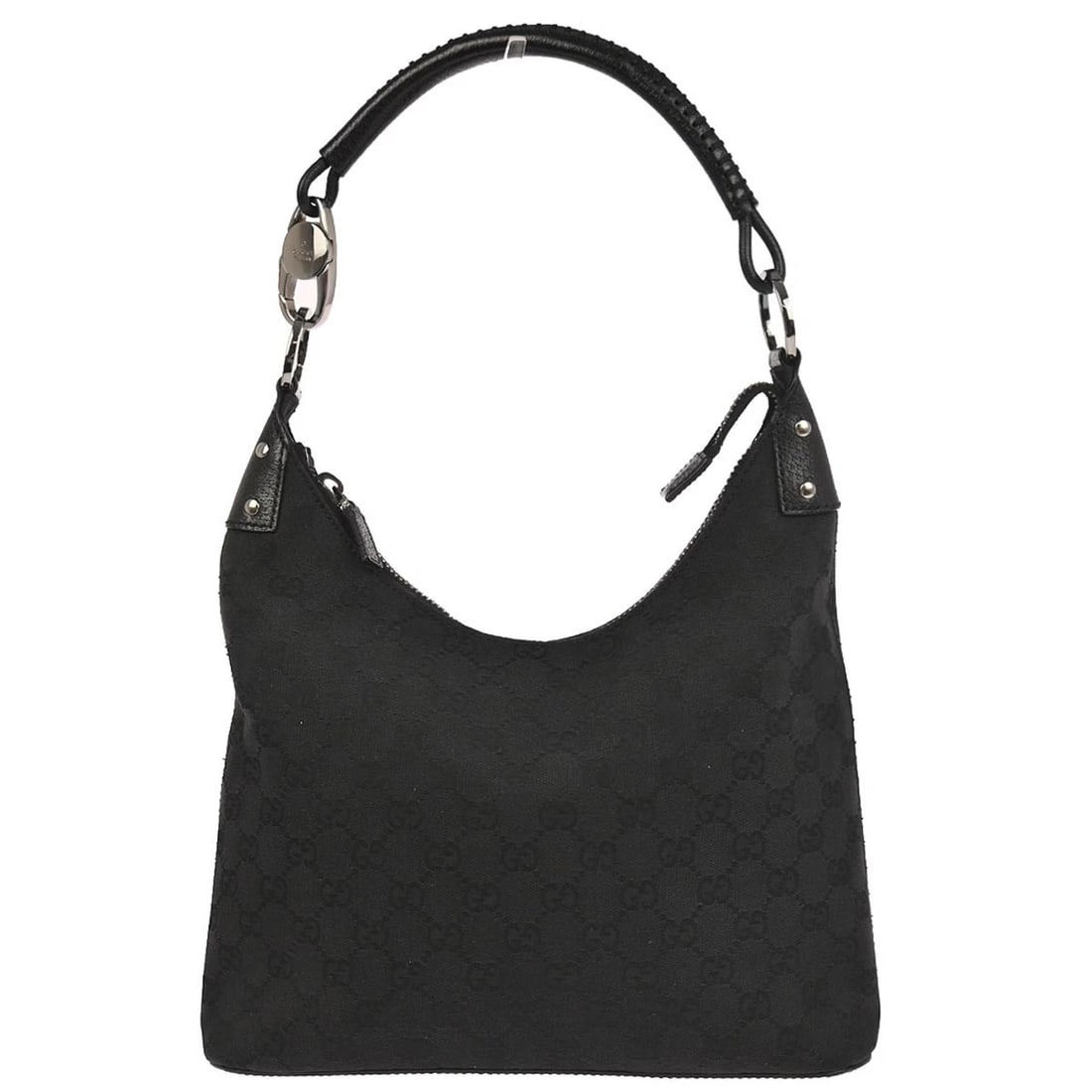 GUCCI BLACK CANVAS GG HOBO HANDBAG (1 of 6)