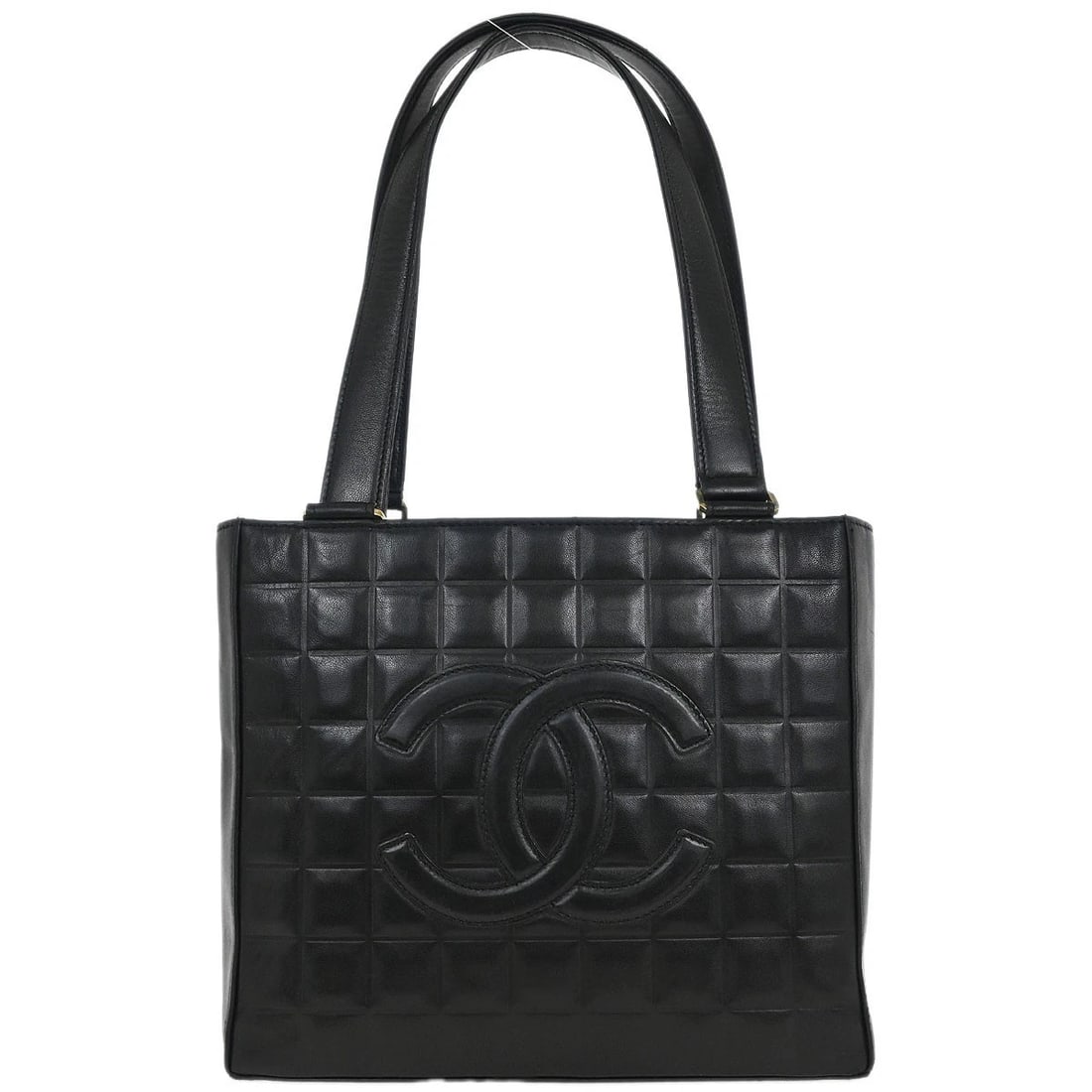 CHANEL BLACK LAMBSKIN CHOCO BAR TOTE BAG (1 of 6)