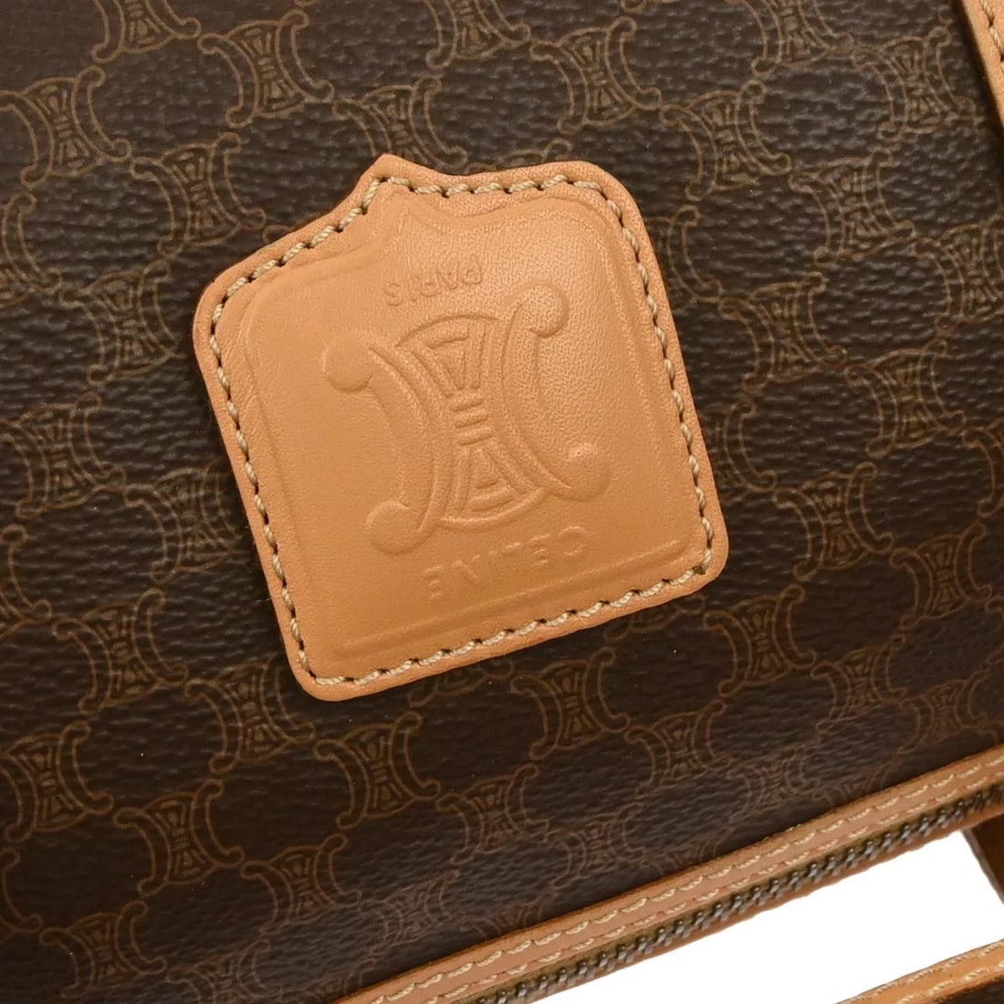 CELINE BROWN MACADAM HANDBAG - 3