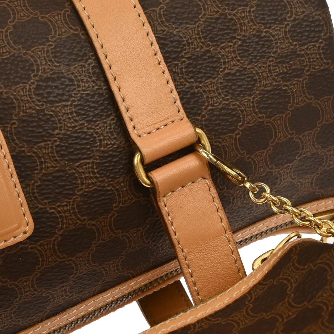 CELINE BROWN MACADAM HANDBAG - 4