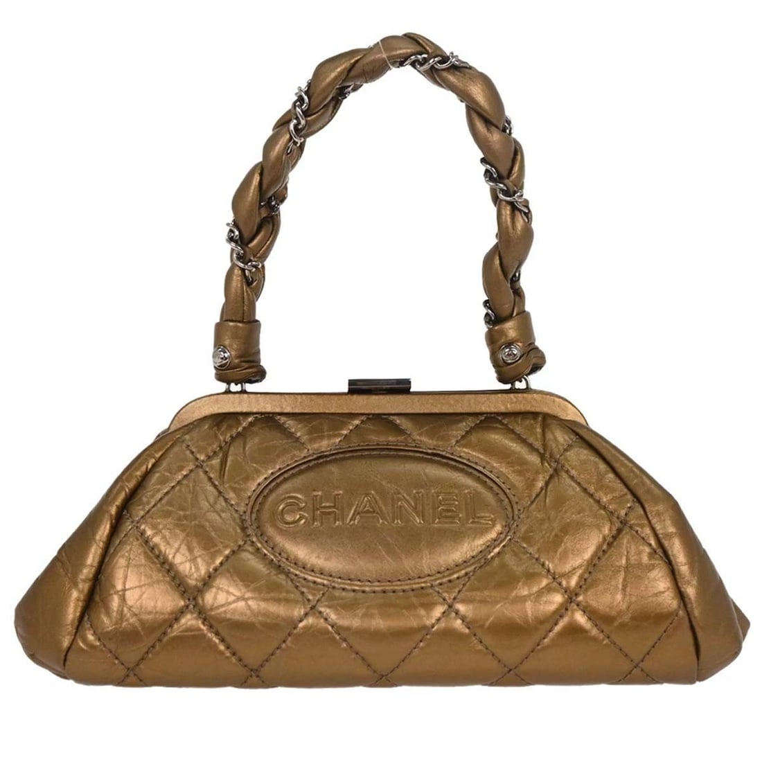 CHANEL GOLD CALFSKIN HANDBAG (1 of 6)