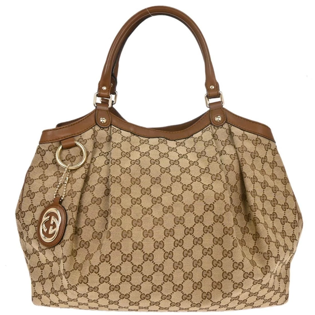 GUCCI BEIGE CANVAS GG TOTE HANDBAG (1 of 6)