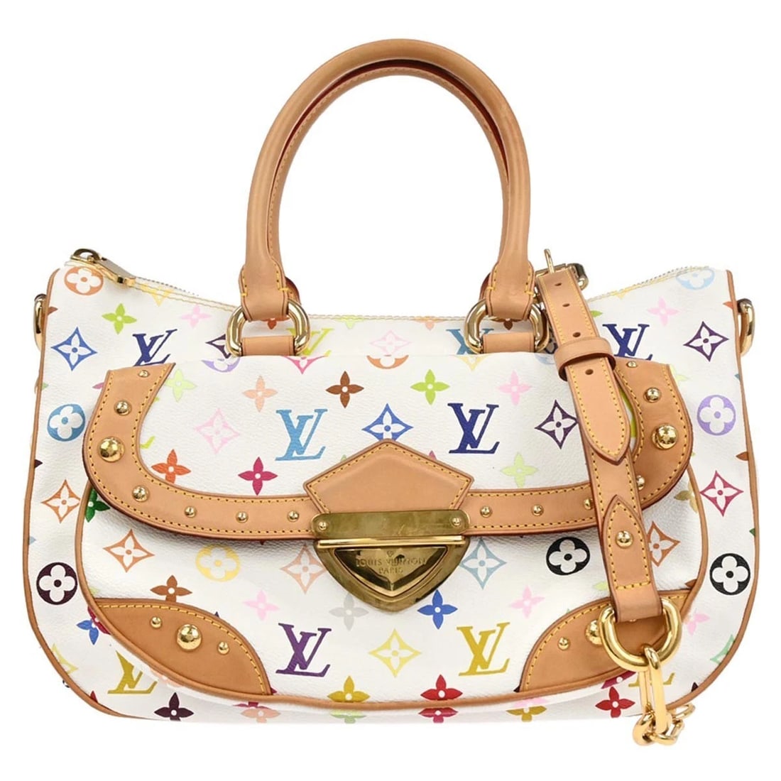 LOUIS VUITTON WHITE MULTICOLOR RITA 2WAY HANDBAG (1 of 6)