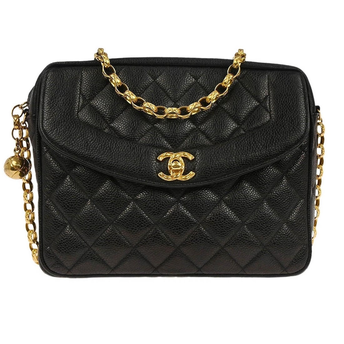 CHANEL BLACK CALFSKIN CAMERA BAG (1 of 5)