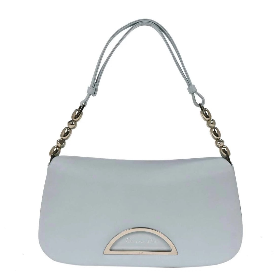 CHRISTIAN DIOR LIGHT BLUE LEATHER MALICE HANDBAG (1 of 6)